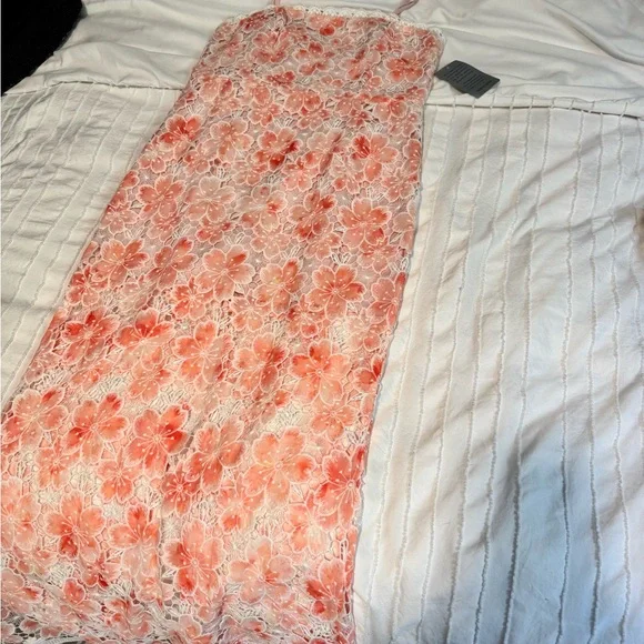 Petal & Pup Peach Floral Lace Maxi Dress - Picture 8 of 9